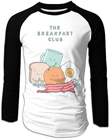 JIUjiujiu THE BREAKFAST CLUB Men's Long Sleeve Jersey Shirt Baseball Tee Raglan T-Shirts M Black
