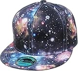 KNW-1469ALL-GX LGY Galaxy Print Brim Snapback Hat Cap