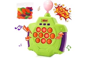 PLIOPYIK Boom of Balloons Pop Fidgets Kids Games Toys, Handheld Sensory Game with Balloons, Quick Push Game Console, Bubble Stress Pop Light Up Game