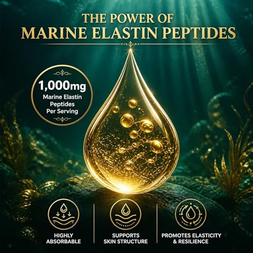Elastin Peptides, Elastin Peptide Skin Tightening Formula, Combating Skin Sagging, Elasticity & Firmness, 60 Counts (3 Pcs)