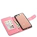 iPhone 7 Plus Case, iPhone 8 Plus Case,TabPow 10 Card Slot - [ID Slot] Wallet Folio PU Leather Case Cover with Detachable Magnetic Hard Case for iPhone 7 Plus/iPhone 8 Plus (5.5 Inch) - Rose Gold