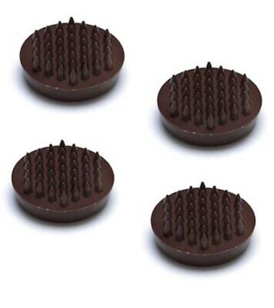 Merriway® BH01163 (4 Pcs) Castor Caster Cups with Spikes, Large Brown Outer Dimension 56 mm (2.5/8 inch) - Pack of 4 Pieces