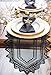 DII Black Lace Overlay Tabletop Collection Gothic Halloween Decor, Table Runner, 14x72, Black