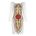 Franterd Women Dress Traditional African Dashiki Bodycon Deep O-Neck Party Dresses (S) White