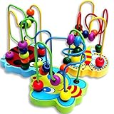 SMTSMT Colorful Wooden Mini Around Beads Educational Game Toy