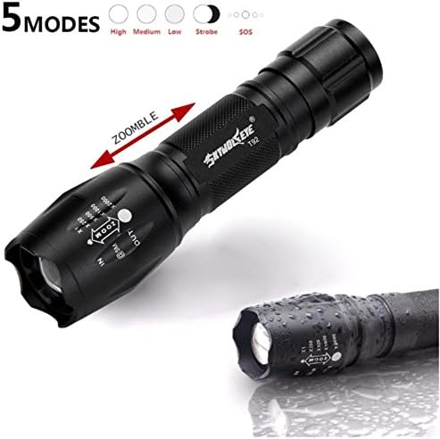 LED Rechargeable Torch,Openbeaty 18560 Adjustable Focus Flashlight With 5 Modes For Household,Outdoor Activities, Hiking, Night Fishing
