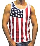 Licensed Mart Men's American Flag Stripes Stars Tank Top Shirt