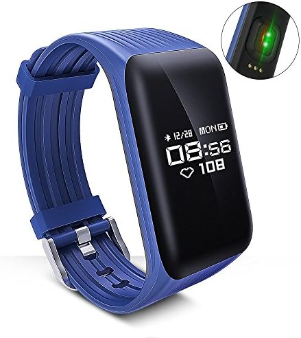 LONGET Fitness Tracker Smart Bracelet Sustained Heart Rate Monitor Touch Screen Bluetooth Wireless IP68 Waterproof Activity Wristband Pedometer Caloria Watch for Android & IOS (Blue)