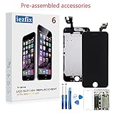 Full Screen Replacement for iPhone 6 LCD with Front Camera + Ear Speaker + Facing Proximity Sensor + Repair Tools (iPhone 6 Black)