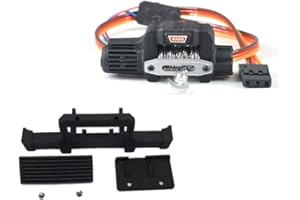 ZLIT RC Car Front Bumper,Winch Front Bumper with Led Light for Traxxas 1/18 for TRX-4M Defender RC Car Bumper Part (Front Bumper+Winch)