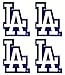 Set of 4 LA Dodgers Team Logo Stickers Four Individual Official Major League Baseball Helmet Emblems MLB Los Angeles