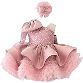 KLFFLGID Pageant Dresses for Toddler Girls Sequis Flower Girl Dress up Toddler Pageant Puffy First Communion Dress 12M-7T