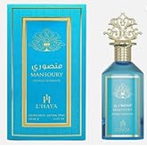L'haya Mansoury Extrait de Parfum, Luxury Fragrance, 3.4 FL OZ, Natural Spray, Turquoise and Gold