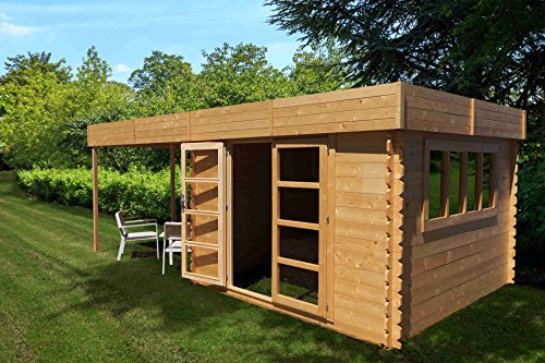 Chalet &amp; Jardin - Abri de jardin bois- pergola 18m2- 28mm "Azur"