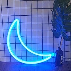 Nordstylee Neon Moon Light Signs,Led Moon Night