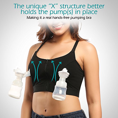 Momcozy Pumping Bras Hand Free for Women Deep V Breast Pump Bra for