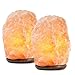 HemingWeigh set2 All Natural Himalayan Lamp-Hand Carved Himilian Hymalain Pink Salt Rock Wood Base Dimmer Control Included | 6-8 Inches | 6-7 Lbs (Set of 2)