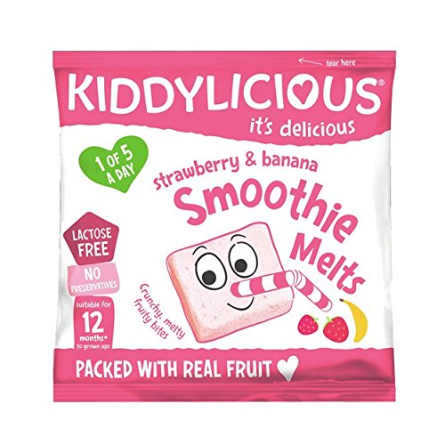 Kiddylicious Strawberry and Banana Smoothie Melts 6g, (Pack of 16