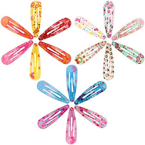 SunWen 40 pcs New Design Snap Hair Clips 20 Pairs 2 Inch No Slip Metal Hair Clip Barrettes Accessories for Toddlers Girls Kids Women