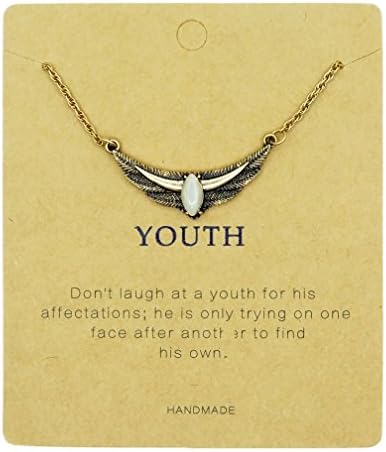 Fun Daisy Totem Feather Wings to Fly The Courage to Dream of Youth Necklace