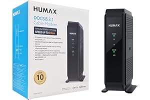HUMAX HGD310 - DOCSIS 3.1 Cable Modem, Approved for COX & Xfinity & Spectrum, Black, Max Internet Speed Plan 2000 Mbps