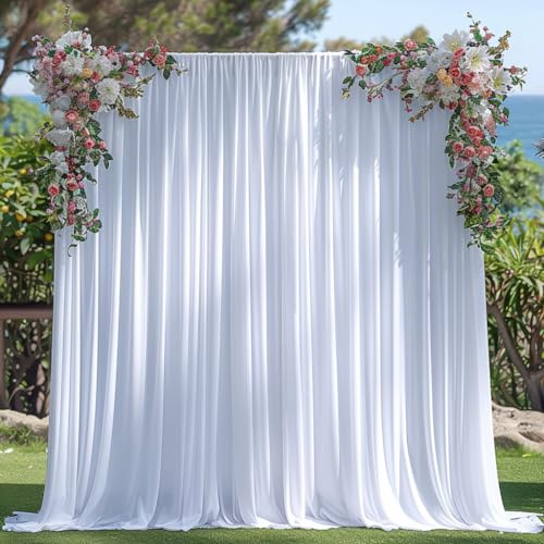 40 x 10 Fuß, weißer Stoff, faltenfrei, für Party, Dekoration, weicher Stoffvorhang für Hochzeit, weißer Vorhang für Geburtstagsdekoration, Fotohintergrund, 1,5