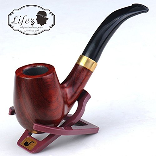 lifevv Tobacco Pipe Red Ebony Wooden Smoking Pipe with Accessories and Gift Package