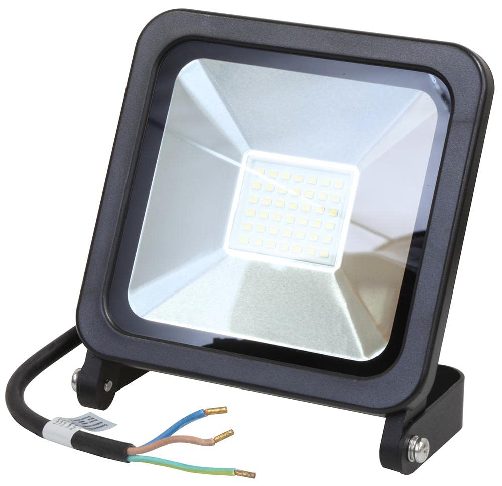 PRO ELEC PELL0270 LED Floodlight, 30W, 2400lm, 6000K, Black, IP65