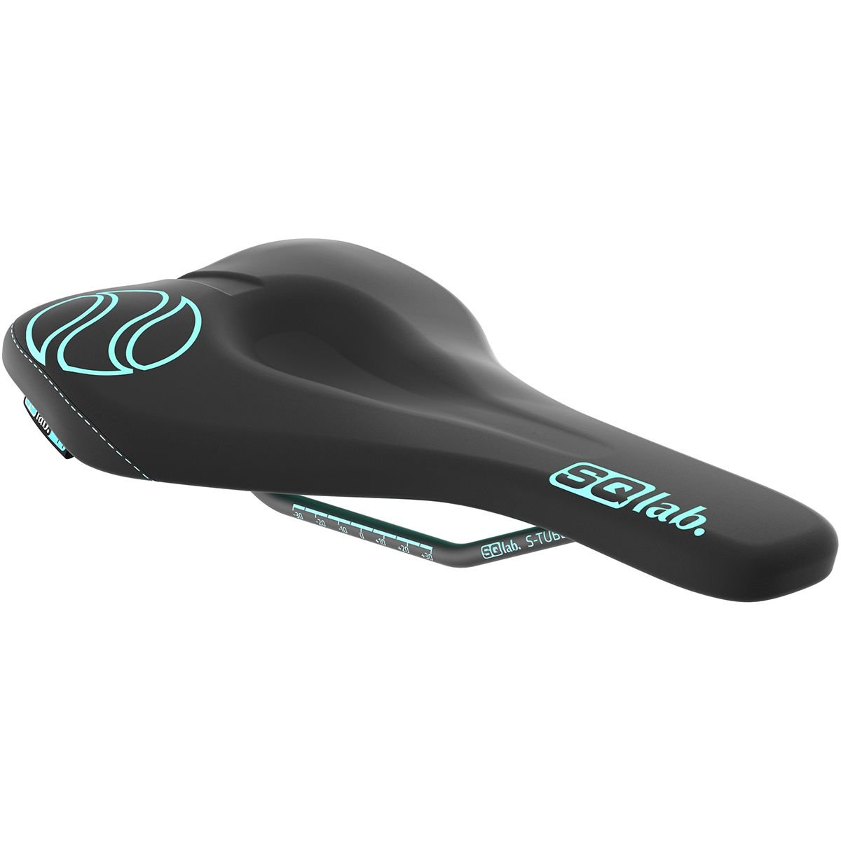 SQlab Unisex 611 Ergowave Active Endless Summer Ltd Ed. S-tube saddle, black/turquoise, 12 cm EU