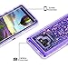 Coolden Galaxy Note 9 Case, Luxury Floating Glitter Case Sparkle Bling Quicksand Cover Clear Heavy Duty Bumper Dual Layer Anti-Drop PC Frame TPU Back for Samsung Galaxy Note 9, Purple