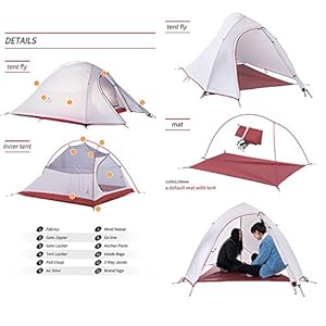 NatureHike cloud up2 - Tenda da campeggio 4-stagioni ultra-leggera, impermeabile e antivento, per 2 persone - immagine 6