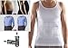 Mens Slimming Body Shaper Undershirt Vest Shirt Abs Abdomen Shaperware (Large, White)