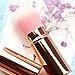 Retractable Kabuki Make Up Brush, Blush Brush Cosmetics with Premium Quality Synthetic Dense Bristles for Girls Gifts (rose gold)