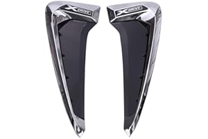 Autobro ABS Xdrive Carbon Fiber Shark Gills Side Decoration Fender Vent Trim For BMW X5 F15 X5M F85 14-17-Silver White
