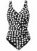 Upopby Women's Tummy Control Monokini One Piece Swimsuit Plus Size Black Spot US18