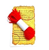 12 PCS LOT WOOL KABBALAH RED STRING BRACELET AGAINST EVIL EYE FROM RACHEL'S TOMB ISRAEL + BEN PORAT PRAYER CARD
