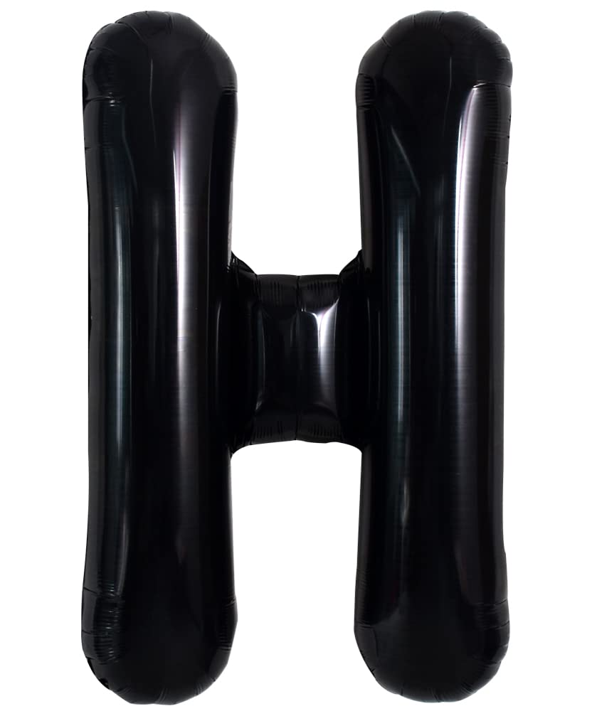 TONIFUL 40 Inch Large Black H Letter Jumbo Helium Balloons,Foil Mylar Big Alphabet Balloons for Birthday Party Anniversary Valentine's Day Supplies Decorations