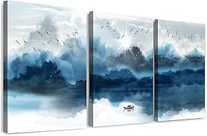 Canvas Wall Art Decor for Living Room Family Wall Decorations for Bedroom Modern Bathroom Wall Decor Ink Painting Mountain Pictures Artwork Inspirational Canvas Art Prints Kitchen Home Decor 3 Piece