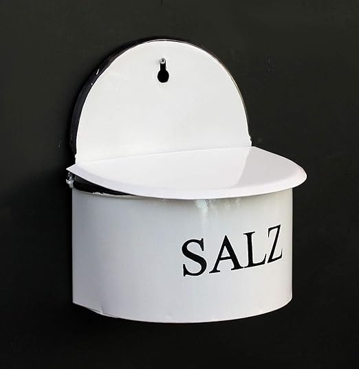 DanDiBo Emaille Wandbehälter Salz mit Deckel 5502 Salzbehälter Behälter