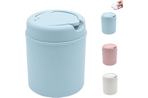 Odor-Blocking Covered Mini Desktop Trash Can, Detachable & Easy-to-Clean Small Paper Waste Bin, Leak-Proof & Space-Saving Min