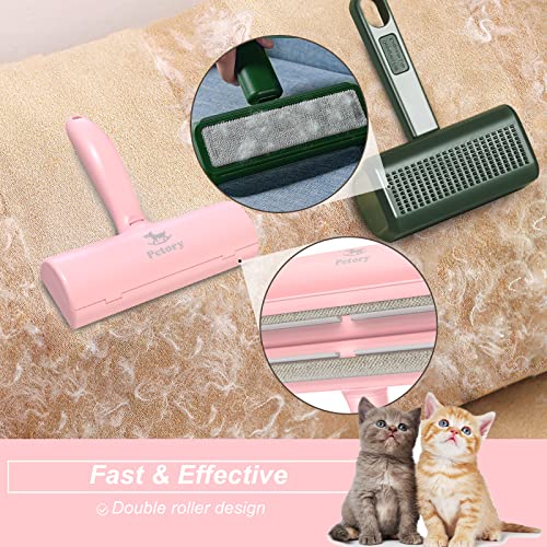 Petory Pet Hair Remover with Self Cleaning Base Effective and Reusable Double Roller Designed