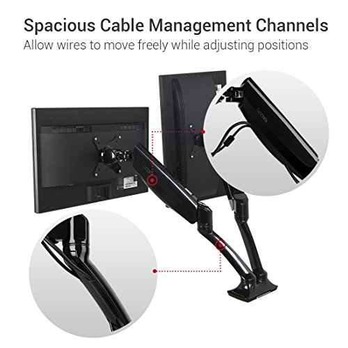 Loctek D5D Dual Monitor Arm Desk Monitor Mounts Fits 10"-27" Monitors, Gas Spring LCD Arm