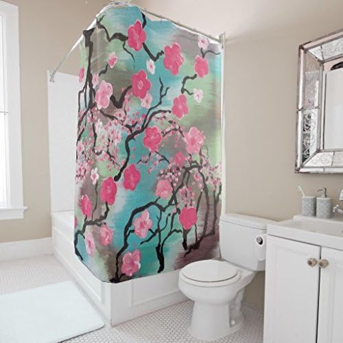 Custom Cherry blossoms (6) Shower Curtain Stylish Waterproof Polyester Fabric Bathroom Deco60" x 72"