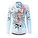 DuShow Cycling Jersey Women Long Sleeve,Bicycle Biking Bike Shirts for Women with Pockets(M,Blue