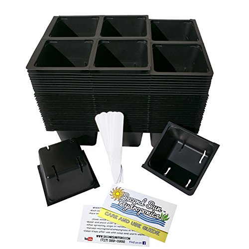 180 Cells 1801 Pattern Seedling Starter Trays for Seed Germination +5 Plant Labels (180, 1-cell Trays)