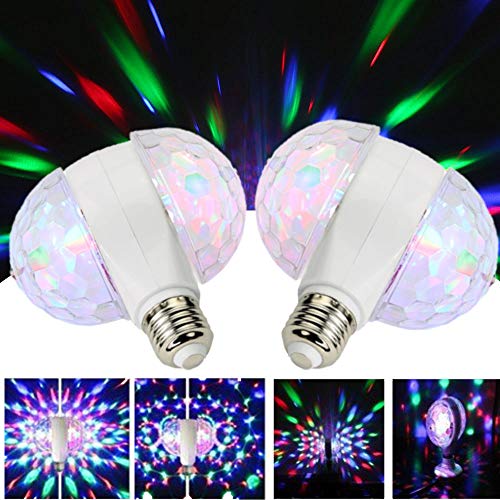 MINO ANT Disco Ball Light- 6W Rotating LED Multicolor Crystal Strobe Bulb, Cool Accessories and Decor for Halloween Christmas Party Birthday Bar or Karokee (White) ¡­ - Thumbnail 6