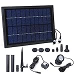 Anself Solar Power Fountain Water Pump with LED Spotlight for Garden Pond Pool Water Cycle 10V 5W