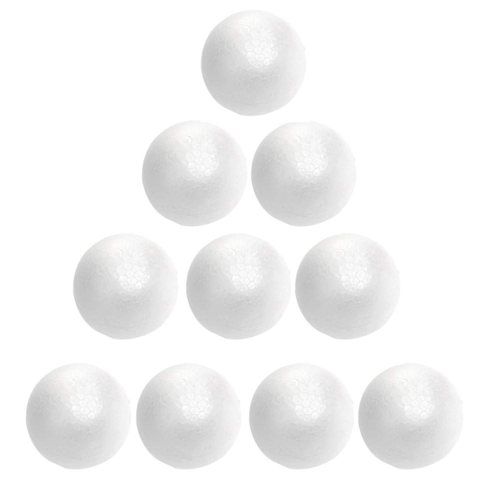 PRETYZOOM 10pcs 4cm Craft Foam Balls White Polystyrene Smooth Round Ball for Arts and Crafts Round Foam Balls for Drawing School Project Christmas Holiday Party DIY Ornament