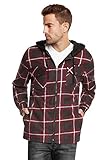 9 Crowns Mens Quilted Lightweight Plaid Flannel Hoodie Jacket