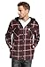 9 Crowns Mens Quilted Lightweight Plaid Flannel Hoodie Jacket
